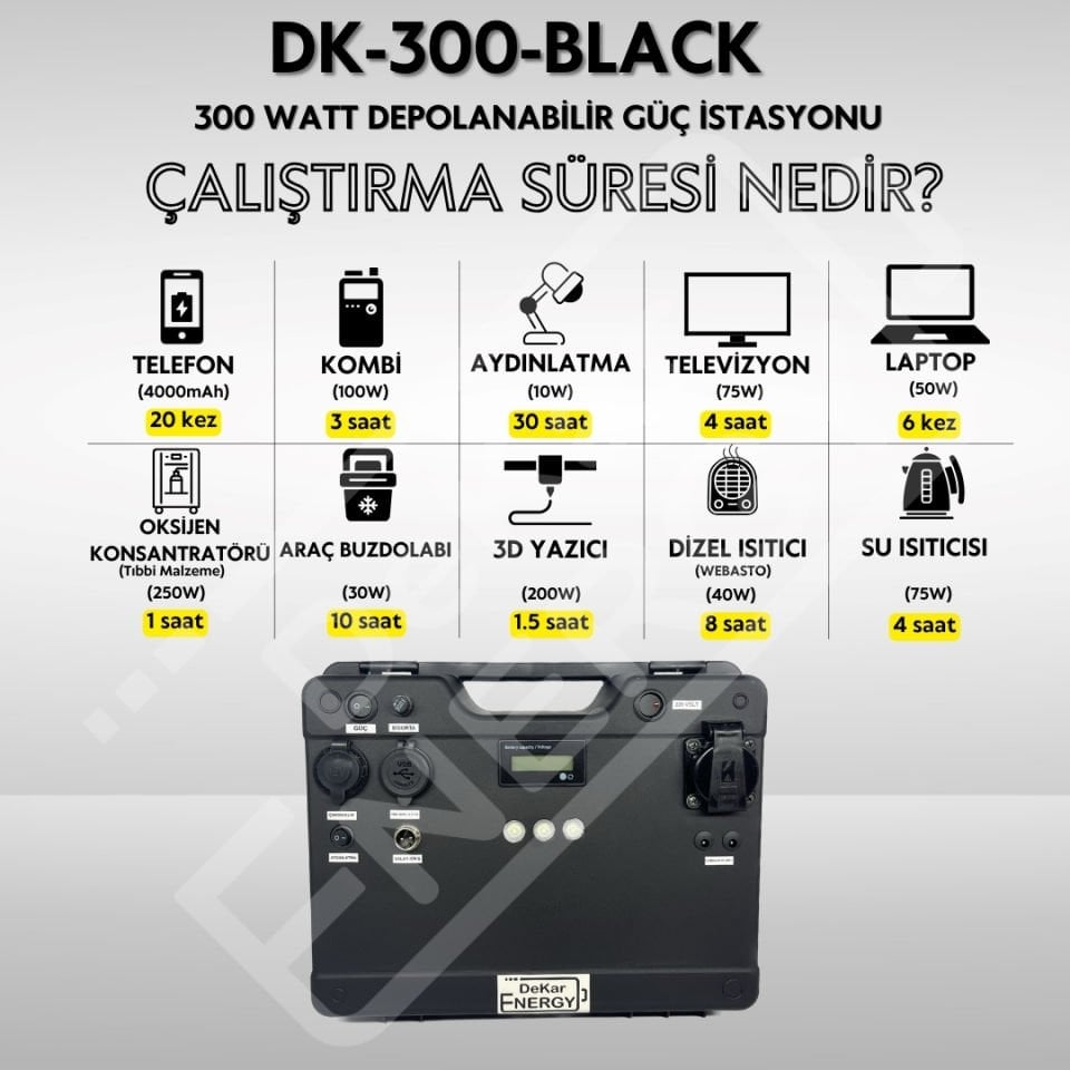 Taşınabilir Güç Kaynağı DK-300-BLACK