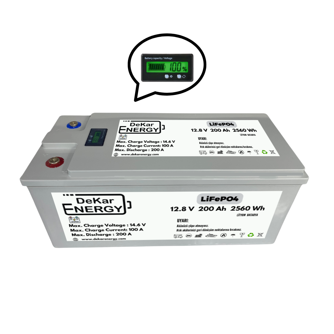 Dekar Energy 12.8V 200Ah LiFePO4 Akü