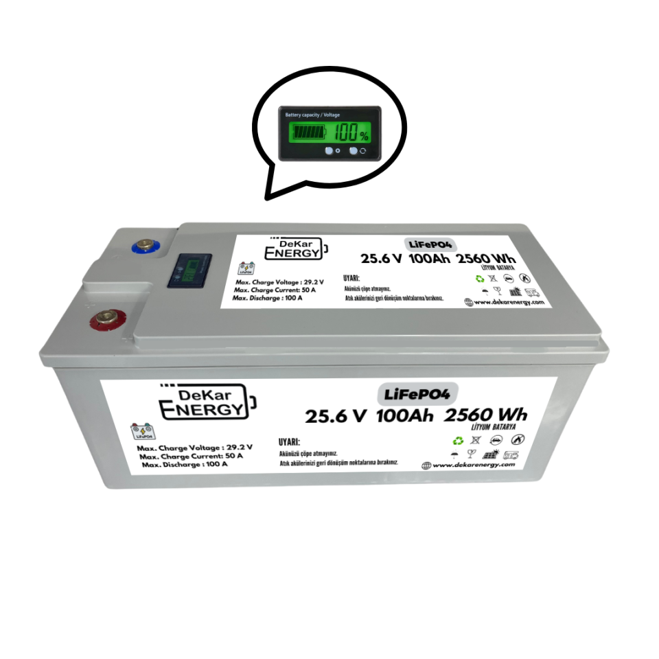 Dekar Energy 24V 100Ah LiFePO4 Akü