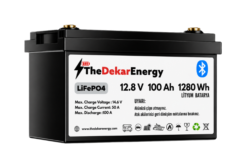 12 Volt 100 Ah LiFePO4 Bluetooth Özellikli Akü