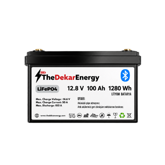 12 Volt 100 Ah LiFePO4 Bluetooth Özellikli Akü