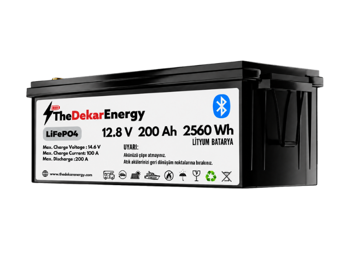The Dekar Energy 12 Volt 200 Ah LiFePO4 Bluetooth Özellikli Akü