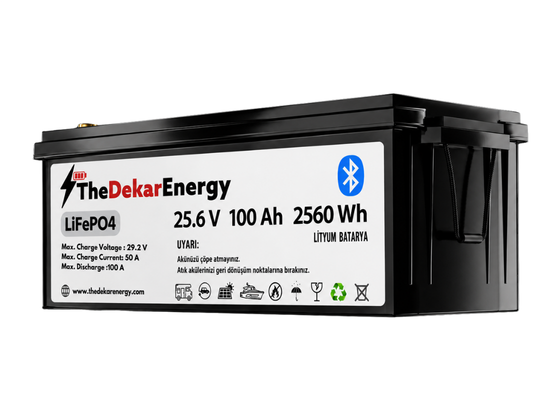 24 Volt 100 Ah LiFePO4 Bluetooth Özellikli Akü