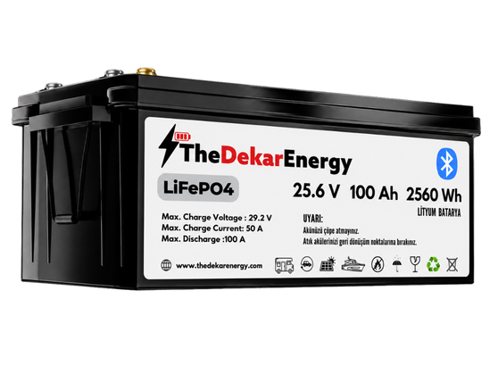 24 Volt 100 Ah LiFePO4 Bluetooth Özellikli Akü