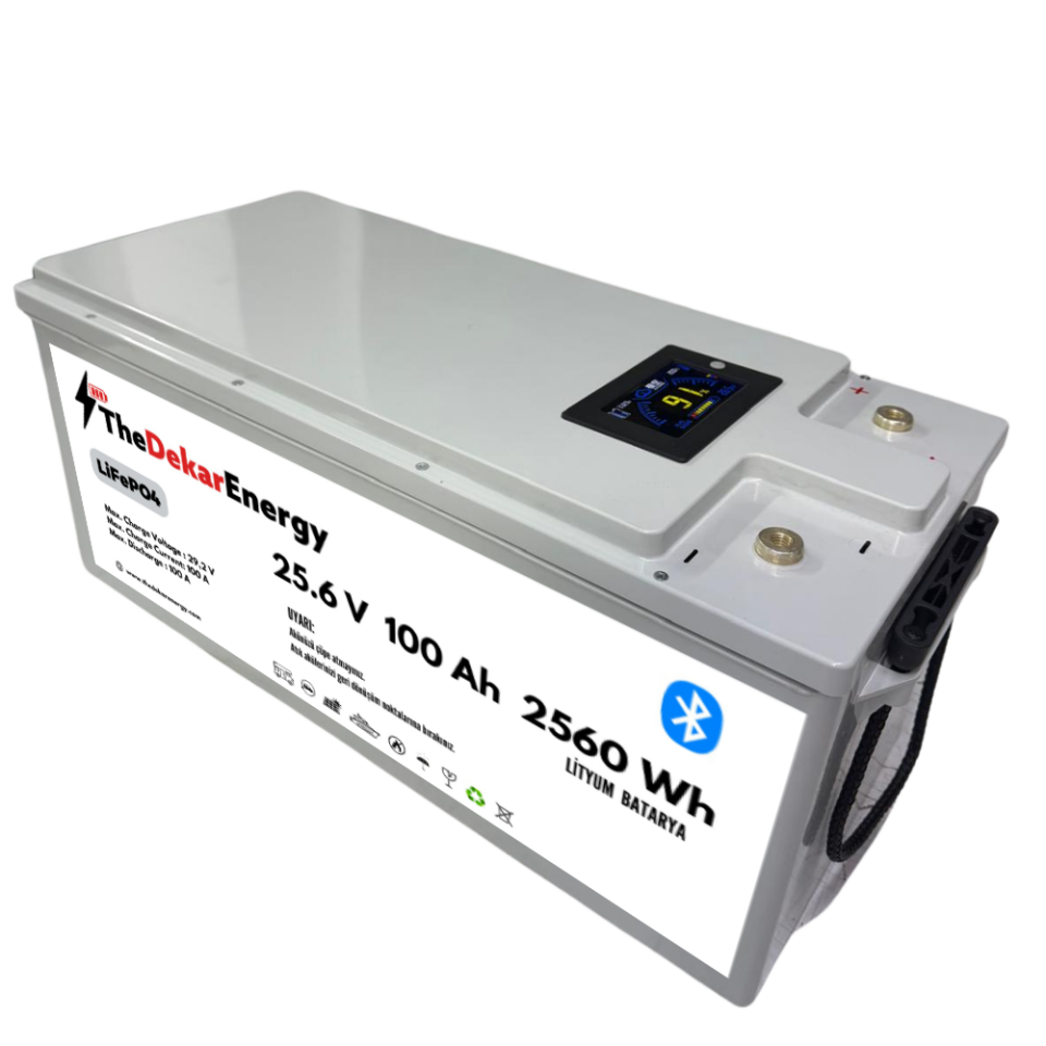 The Dekar Energy 24 Volt 100 Ah LiFePO4 Bluetooth Özellikli Akü