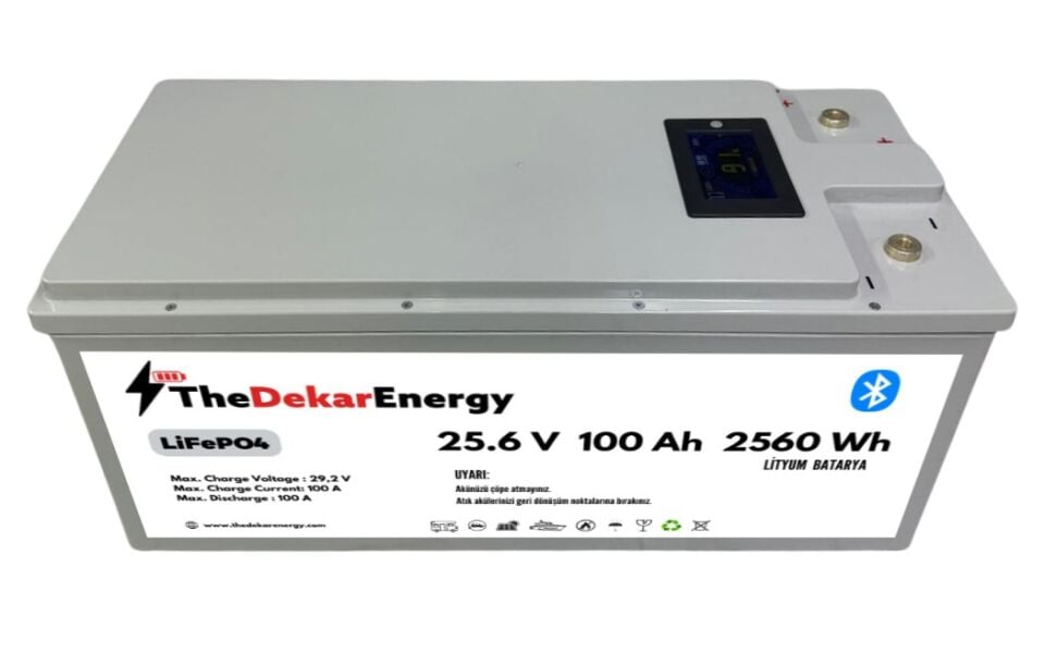 The Dekar Energy 24 Volt 100 Ah LiFePO4 Bluetooth Özellikli Akü