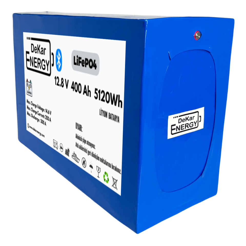 The Dekar Energy 12 Volt 400 Ah Bluetooth Özellikli LiFePO4 Akü