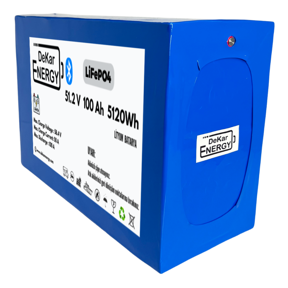 Dekar Energy 48V 100Ah LiFePO4 Lityum Bluetooth Özellikli Akü