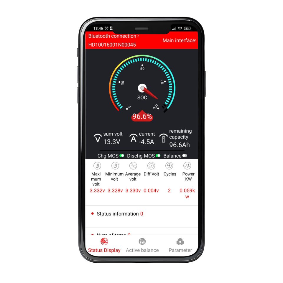 HDA Power Poseidon 12.8V 100 Amper 5000 Döngü, Bluetooth Lityum LifePO4 Akü