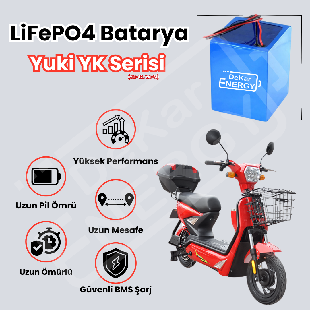 Yuki YK-42 48V 18Ah LiFePO4 Batarya