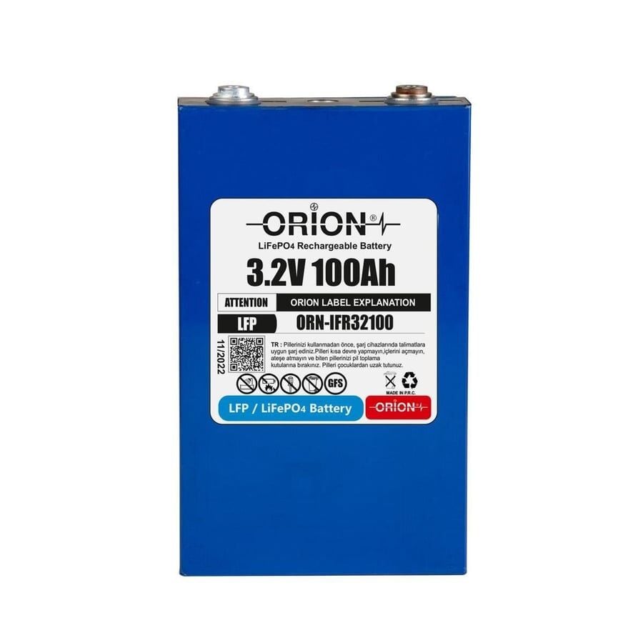 Orion 3.2V 100Ah Prizmatik LiFePO4 Pil Hücre
