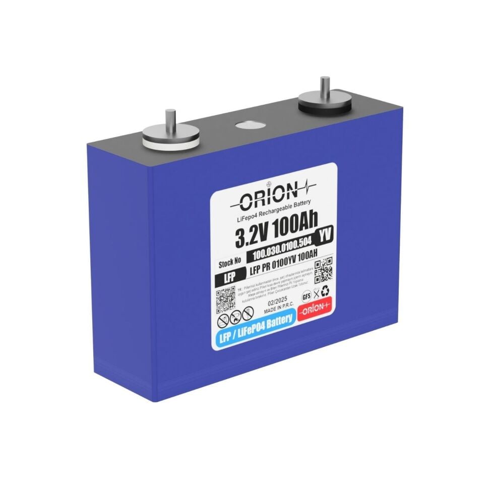 Orion 3.2v 100ah Prizmatik LiFePO4 Pil Hücre