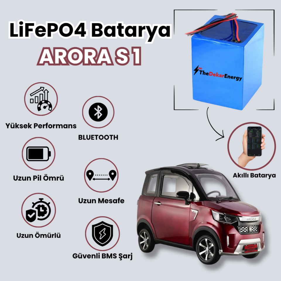 Arora S1 LiFePO4 Batarya 72 Volt 60 Ah
