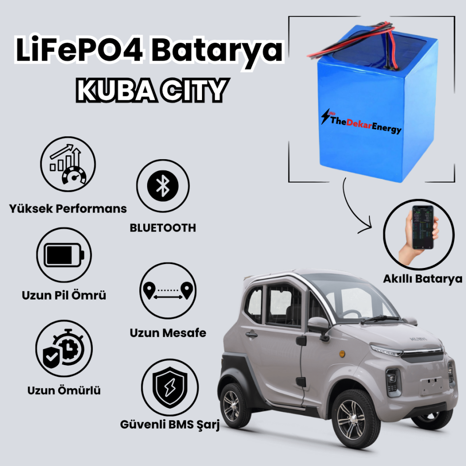 Kuba City LiFePO4 Batarya 72 Volt 60 Ah
