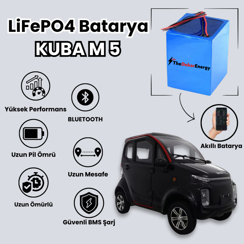 Kuba M5 LiFePO4 Batarya 72 Volt 60 Ah