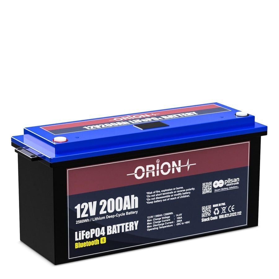 Orion 12 Volt 200 Ah Lifepo4 Akü - Smart - Ekranlı
