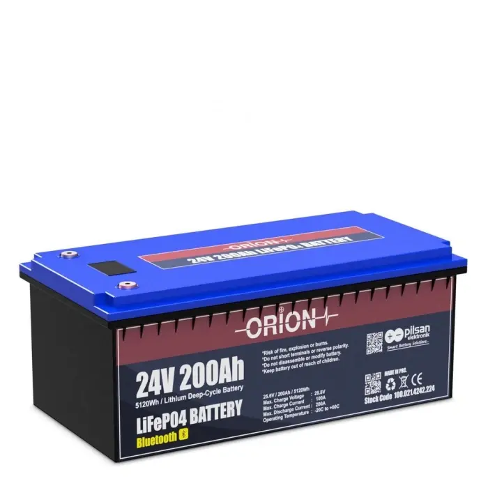 Orion 24 Volt 200 Ah Lifepo4 Akü - Samart - Ekranlı
