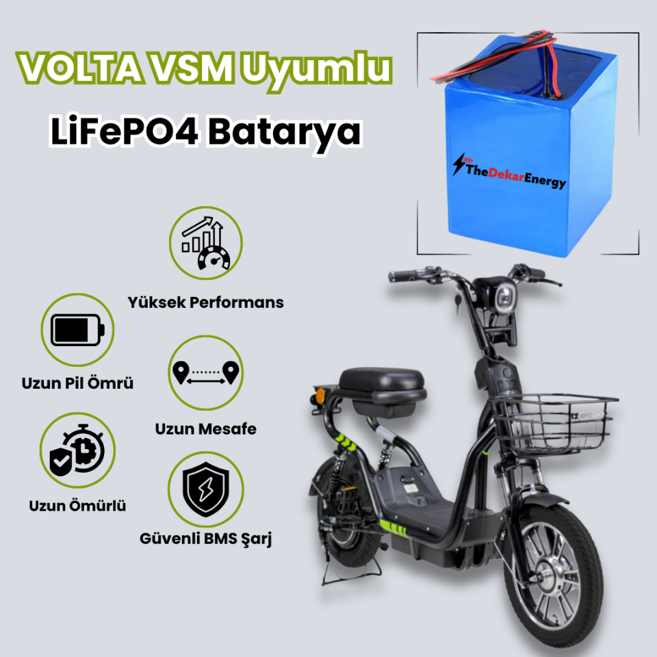 Volta VSM LiFePO4 Batarya 48 Volt 12 Ah