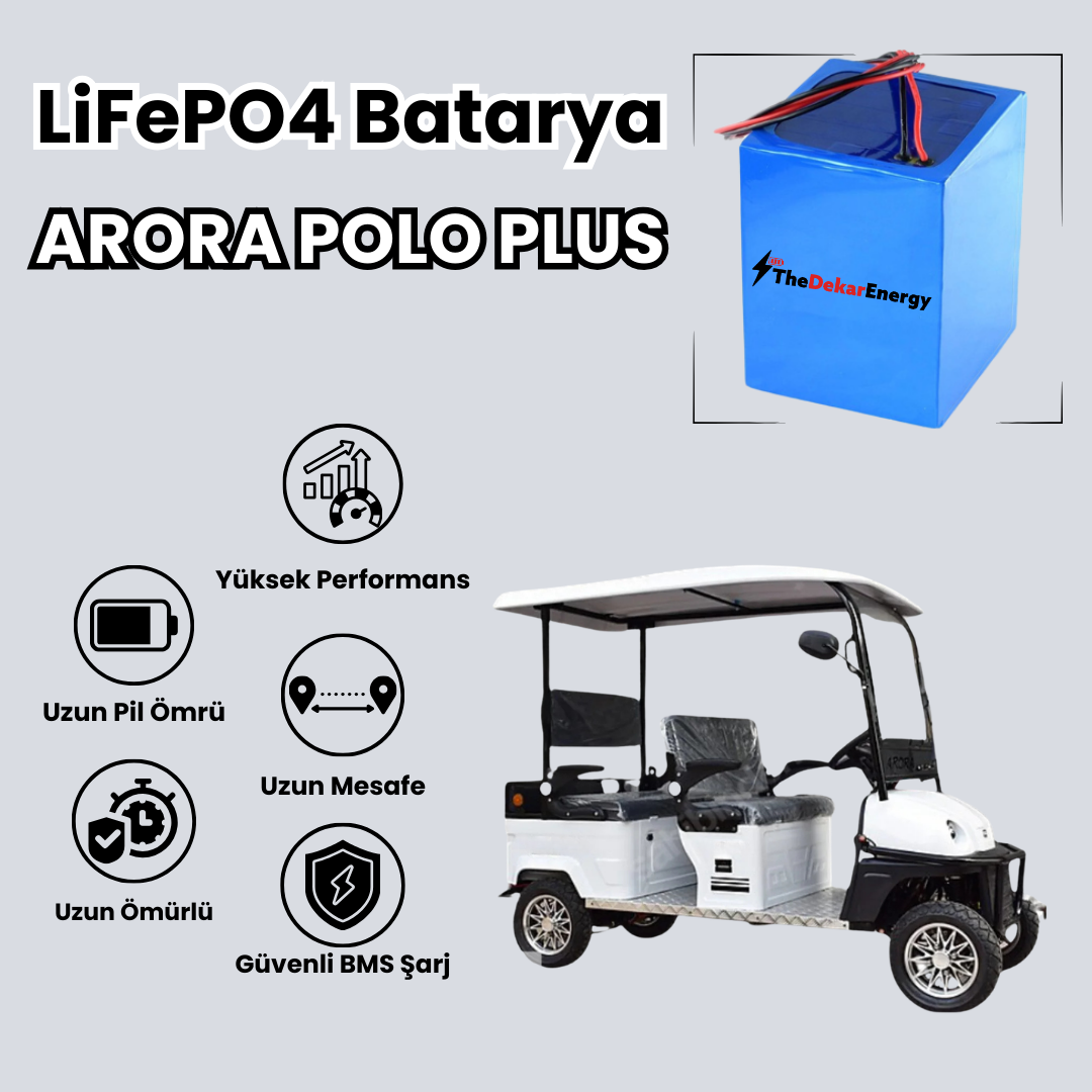 Arora Polo Plus LiFePO4 Batarya 72 Volt 100 Ah
