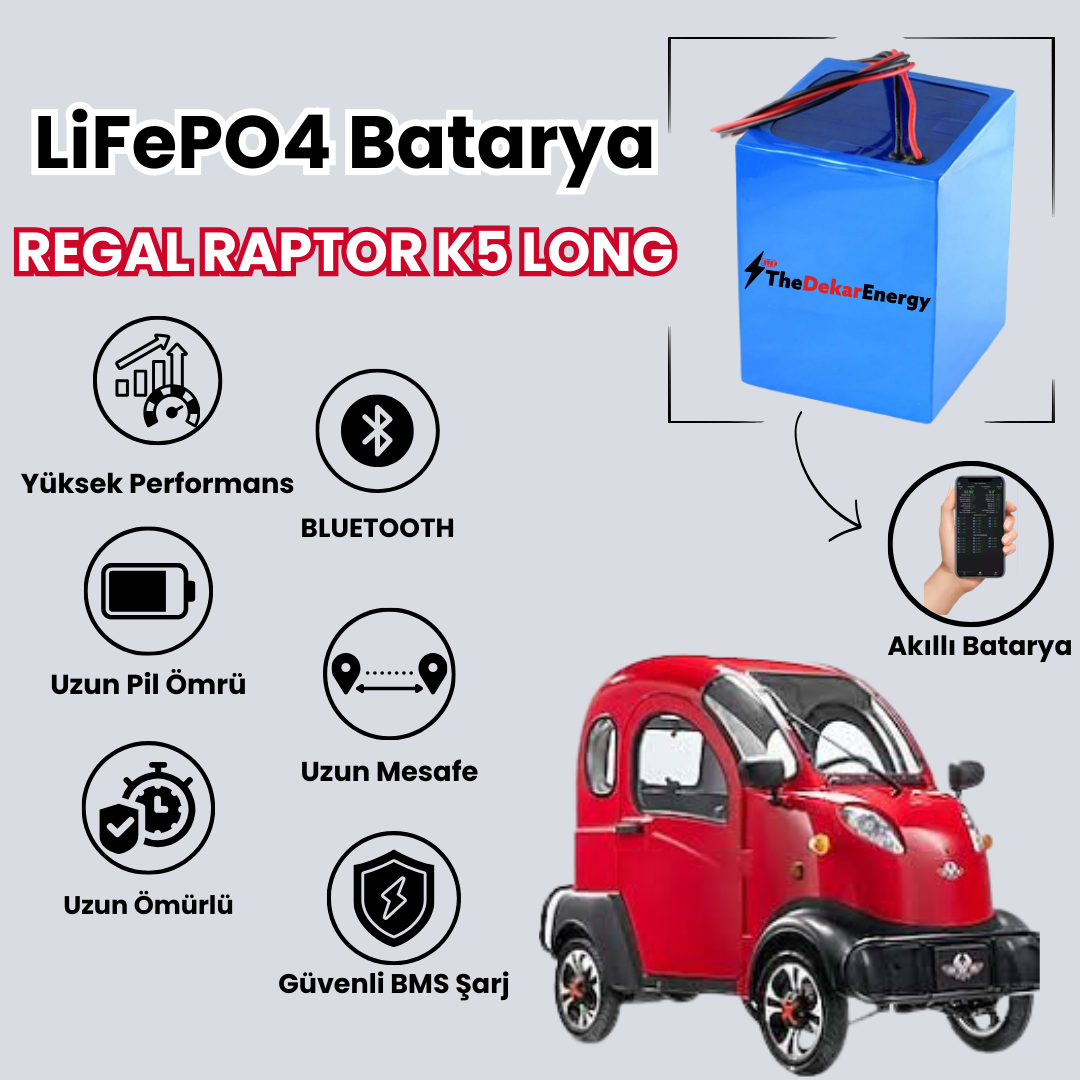 Regal Raptor K5 Long LiFePO4 Batarya