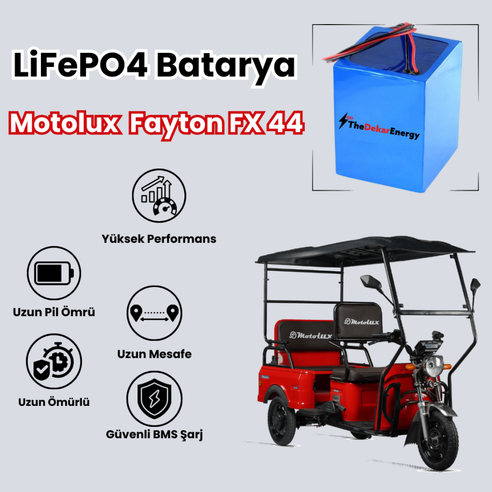 Motolux Fayton FX44 LiFePO4 Batarya