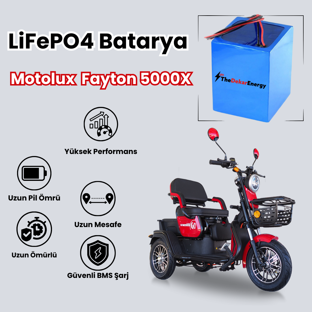 Motolux Fayton 5000X LiFePO4 Batarya 60V 24Ah