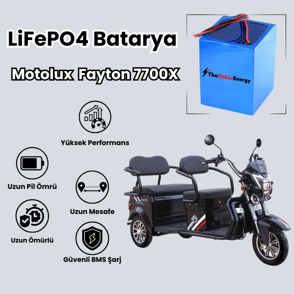 Motolux Fayton 7700X LiFePO4 Batarya 60V 24Ah