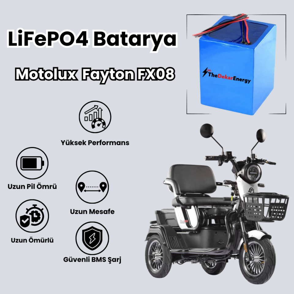 Motolux Fayton FX08 LiFePO4 Batarya 60V 24Ah