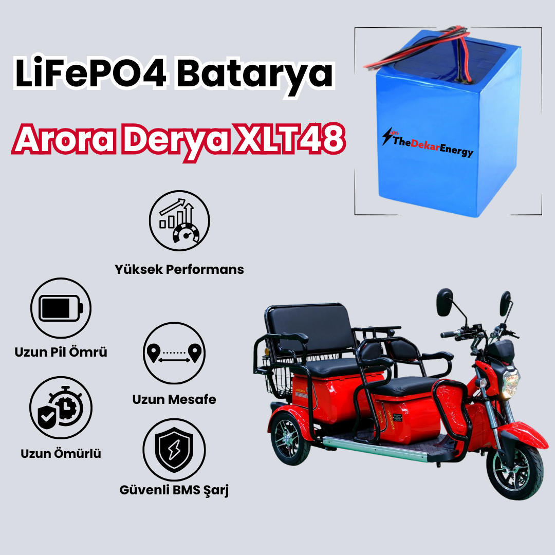 Arora Derya XLT48 LiFePO4 Batarya 72V 24Ah