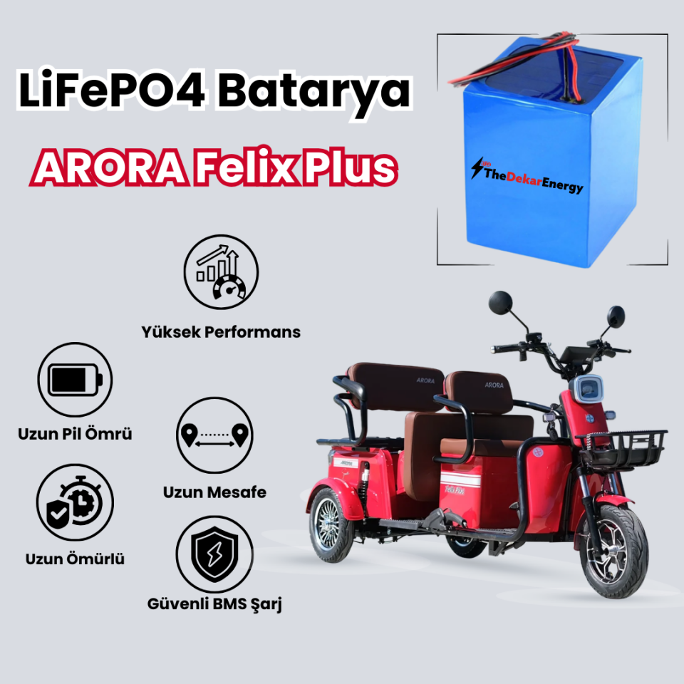 Arora Felix Plus LiFePO4 Batarya 72V 24Ah