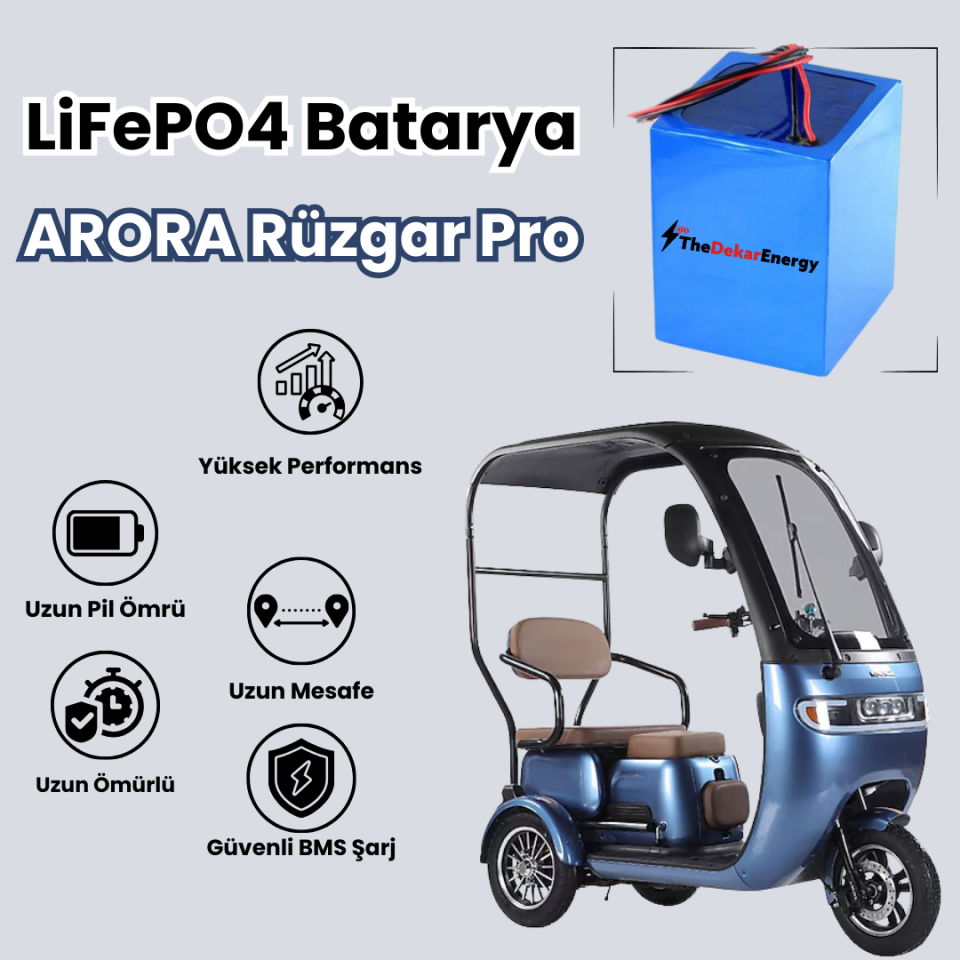 Arora Rüzgar Pro LiFePO4 Batarya 60V 24Ah