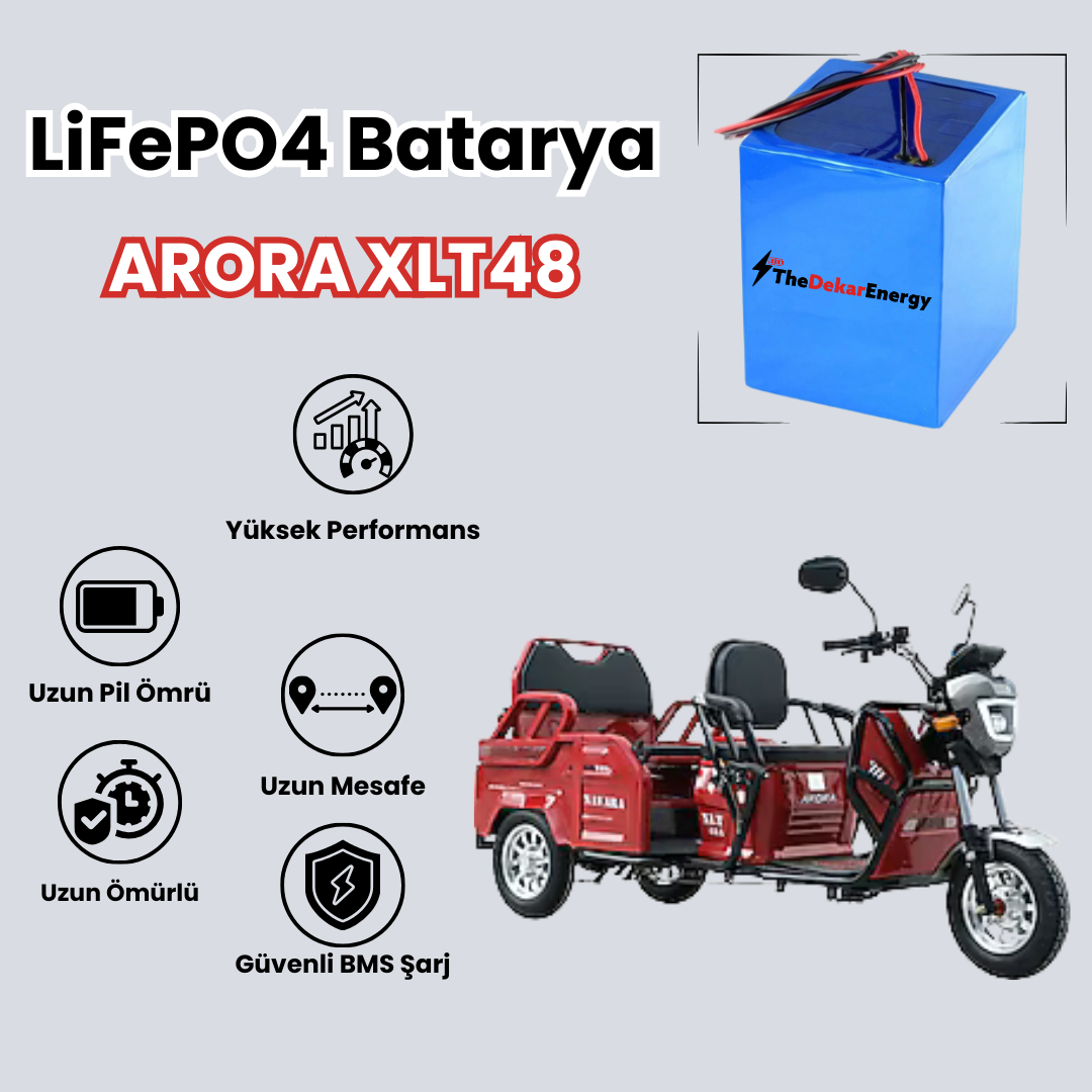 Arora XLT48 LiFePO4 Batarya 72V 24Ah