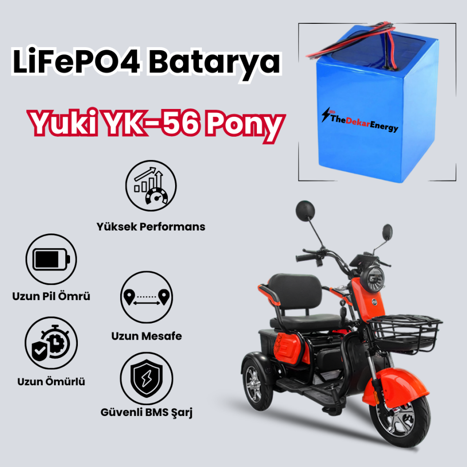 Yuki YK-56 Pony LiFePO4 Batarya