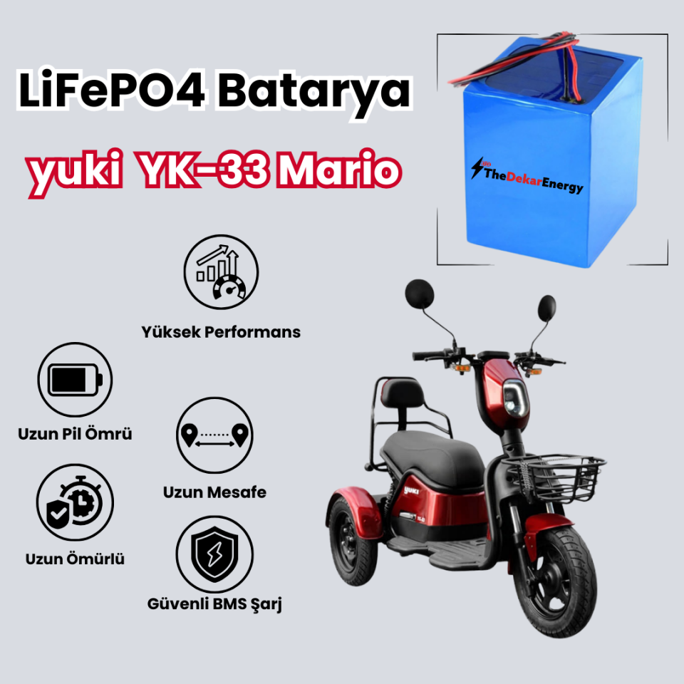 Yuki YK-33 Mario LiFePO4 Batarya