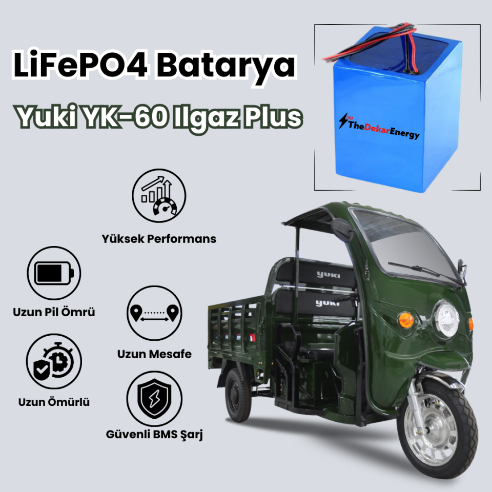 Yuki YK-60 Ilgaz Plus LiFePO4 Batarya