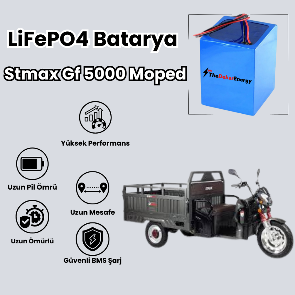 Stmax Gf 5000 Moped LiFePO4 Batarya