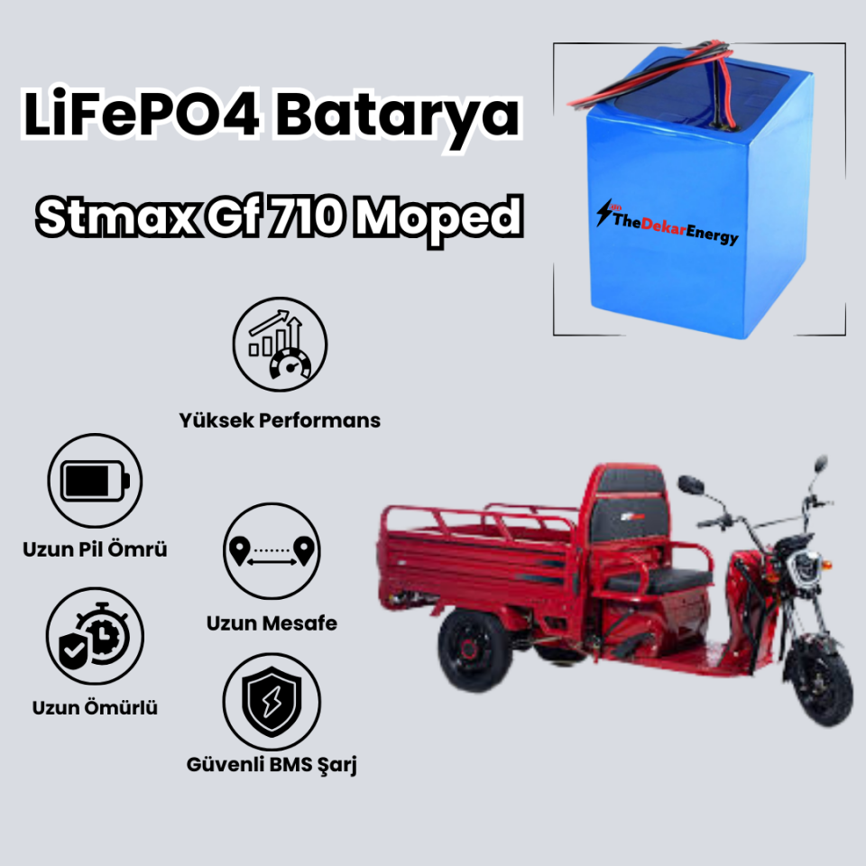 Stmax Gf 710 Moped LiFePO4 Batarya