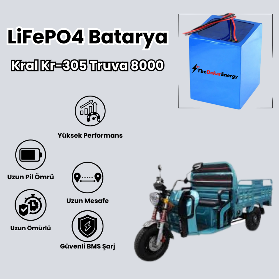 Kral Kr-305 Truva 8000 LiFePO4 Batarya