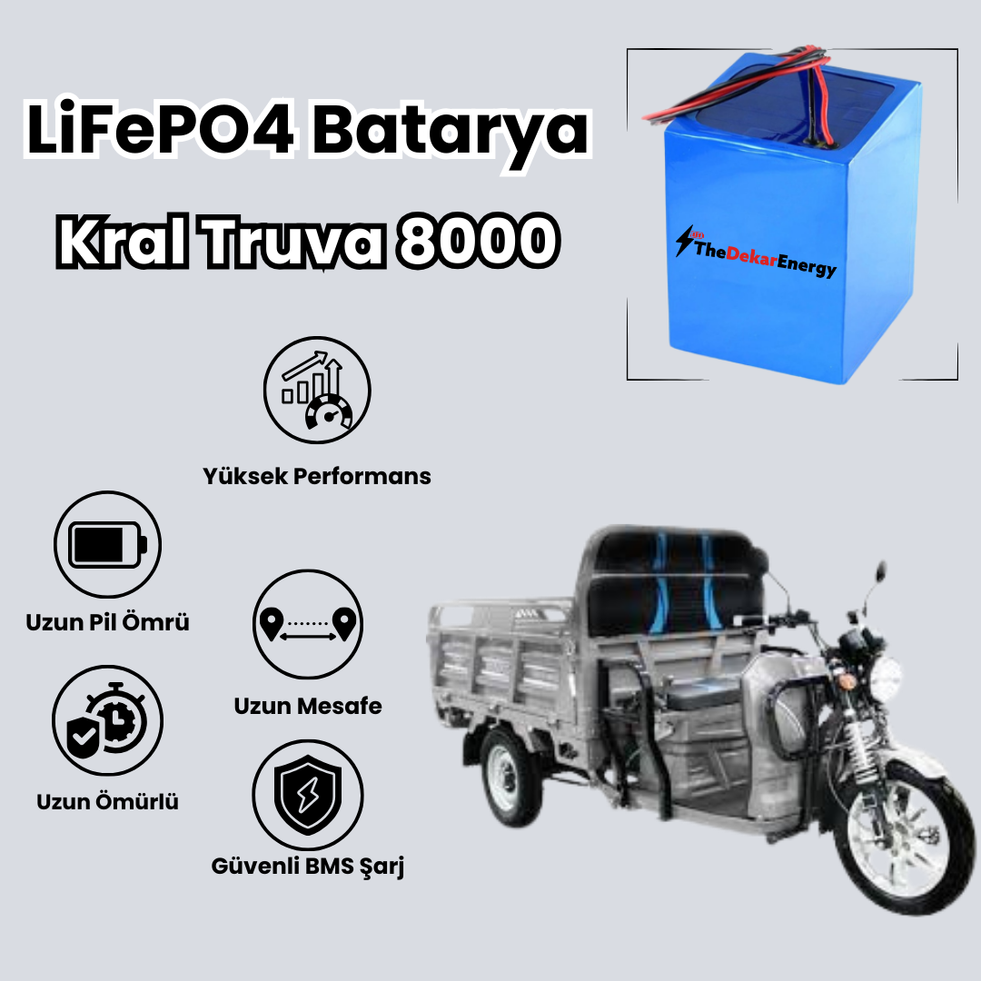 Kral Truva 8000 (Kabinli) LiFePO4 Batarya
