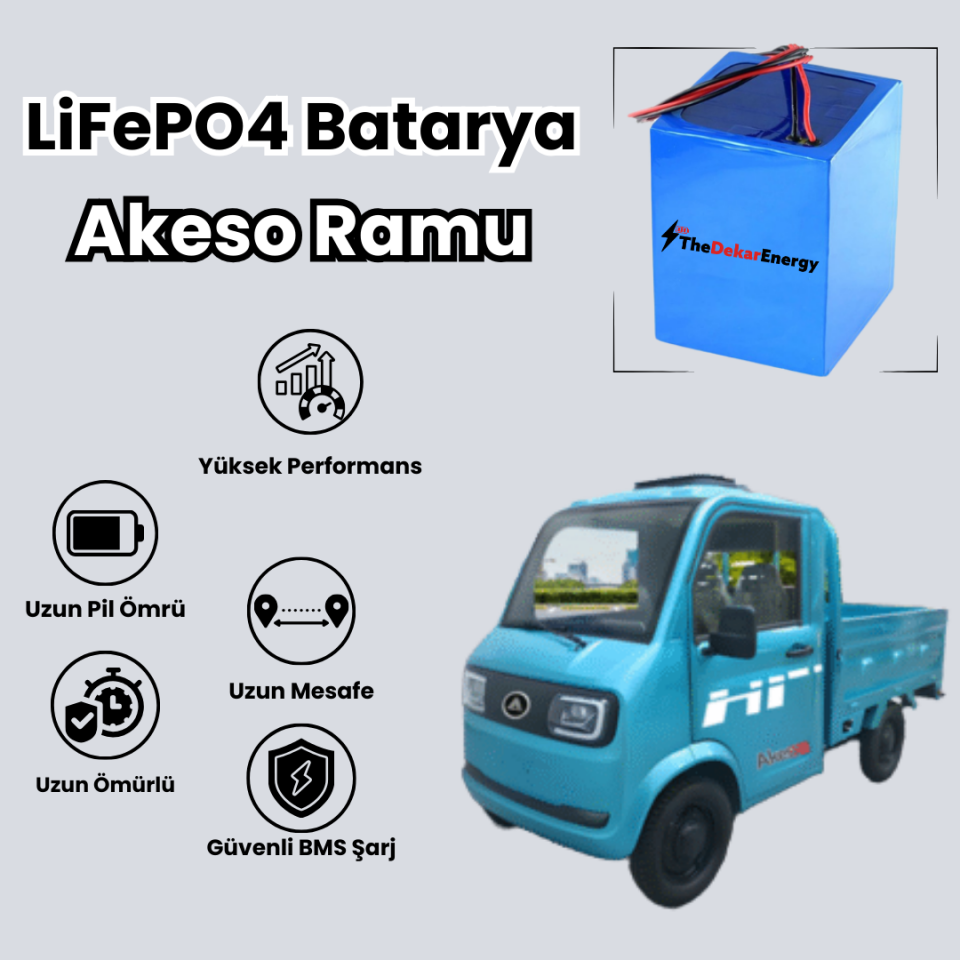 Akeso Ramu LiFePO4 Batarya 72 Volt 100 Ah