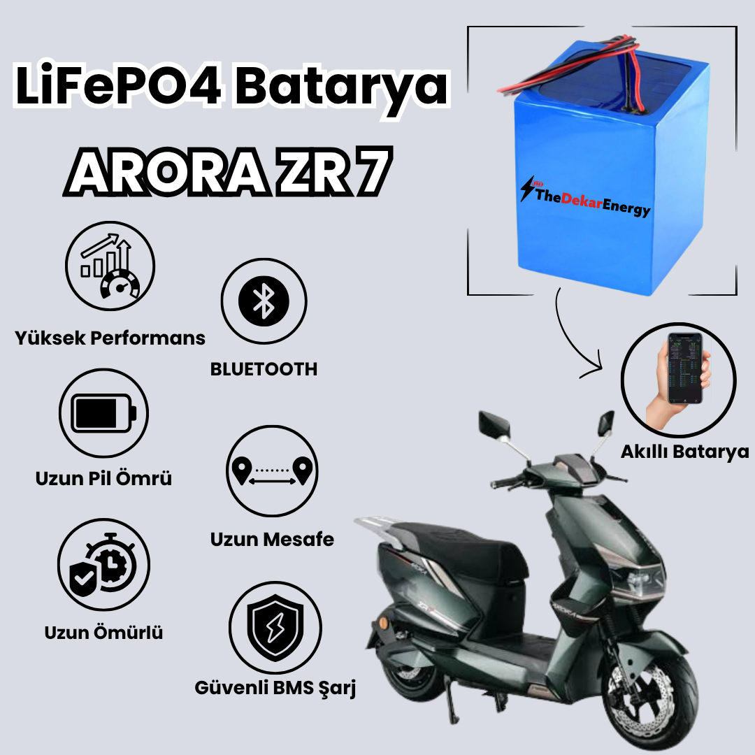 Arora ZR7 Bluetooth Özellikli LiFePO4 Batarya
